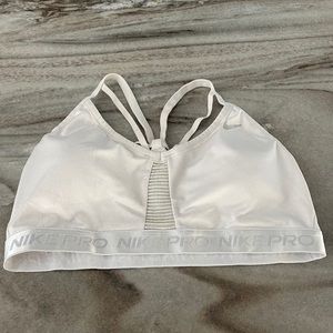 White Nike sports bra